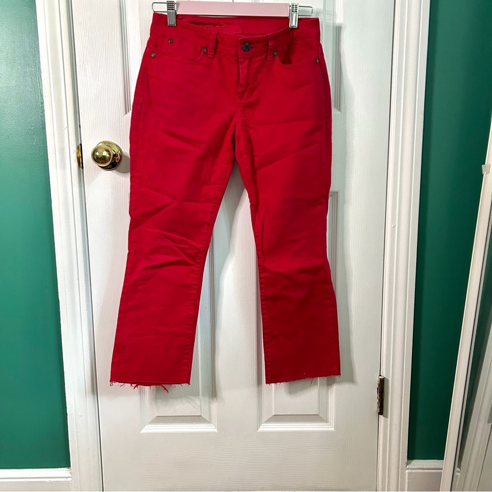 Talbots Red Signature Crop Flare Jeans 26 size 2
